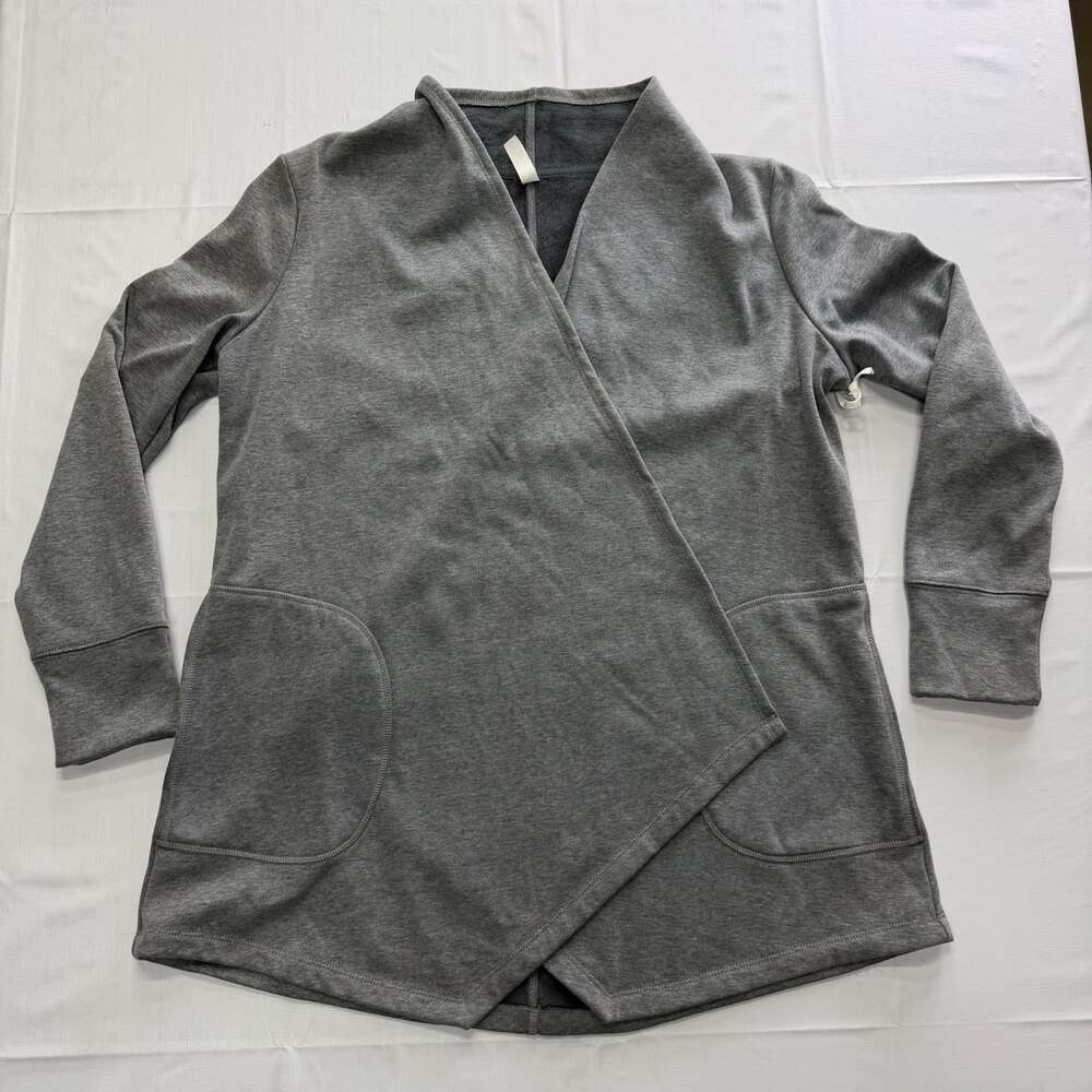 Stylus Sweatshirt Cardigan women's size M gray NWT open long sleeve pockets